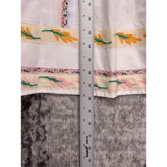 Tory Burch White Midi Skirt with Floral Accents - Picture 4 of 6